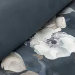 Pościel z mikrowłókna 160x200 KIRA ciemny granat z nadrukiem niebieskich kwiatów Design 91 - 4