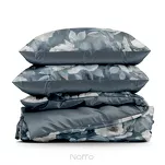 Pościel z mikrowłókna 160x200 KIRA ciemny granat z nadrukiem niebieskich kwiatów Design 91 - 3