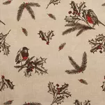 Obrus świąteczny 140x180 MELODY beżowo brązowy bawełniany w świąteczny wzór - 2