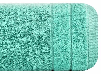Ręcznik bawełniany 30x50 DAMLA miętowy gładki z subtelną bordiurą