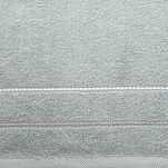 Ręcznik 50x90 SUZI srebrny z kontrastującą stebnowaną bordiurą w delikatne paseczki 500 g/m2 - 2