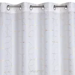 Zasłona na przelotkach 140x250 EVI biała z błyszczącym złotym nadrukiem geometrycznym - 4