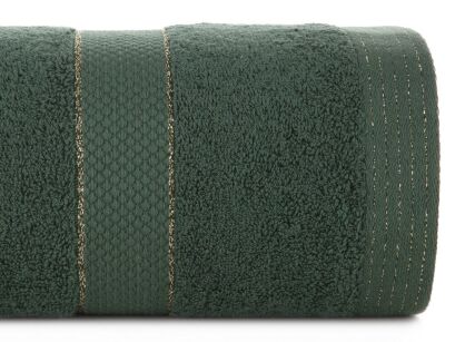 Ręcznik bawełniany 50x90 BARI zielony z bordiurą z metaliczną nicią