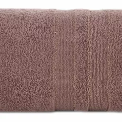 Ręcznik bawełniany 30x50 GALA jasny brąz zdobiony bordiurą z błyszczącą nicią