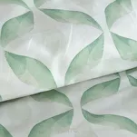 Pościel satynowa 140x200 SPRING 101 biała miętowa z motywem geometrycznym z kolekcji Classic - 3