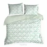 Pościel satynowa 140x200 SPRING 101 biała miętowa z motywem geometrycznym z kolekcji Classic - 6