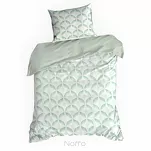 Pościel satynowa 140x200 SPRING 101 biała miętowa z motywem geometrycznym z kolekcji Classic - 5