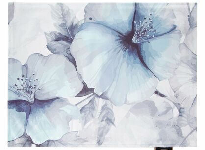 Serwetka welwetowa 30x40 VELVET 8 biała z designerskim niebieskim wzorem botanicznym 4 szt.