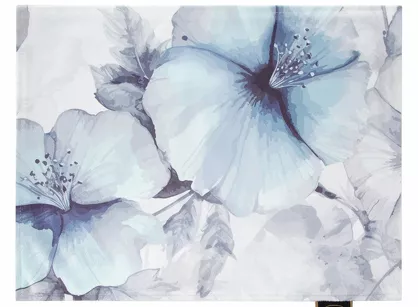 Serwetka welwetowa 30x40 VELVET 8 biała z designerskim niebieskim wzorem botanicznym 4 szt.