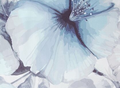 Serwetka welwetowa 30x40 VELVET 8 biała z designerskim niebieskim wzorem botanicznym 4 szt.