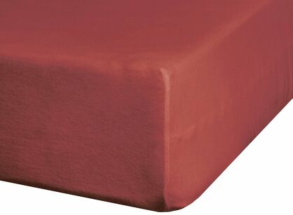Prześcieradło z satyny bawełnianej z gumką NOVA 3 czerwone 160x200