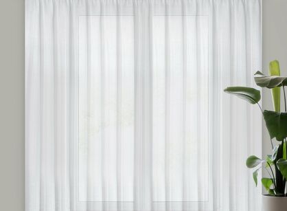 Firana na taśmie 400x250 VIOLA biała z etaminy z delikatnym połyskiem