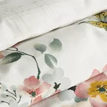 Pościel satynowa 220x200 ELLA 17 biała z różowym wzorem kwiatowym z kolekcji Ella Line - 3