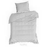 Pościel satynowa 220x200 VERA jednokolorowa gładka srebrna w prążki - 4