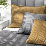 Poszewka welwetowa 50x70 Sofia miodowa pikowana w gęstą jodełkę - 3