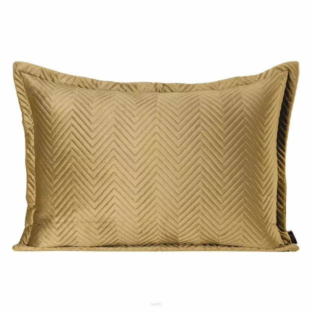 Poszewka welwetowa 50x70 Sofia miodowa pikowana w gęstą jodełkę