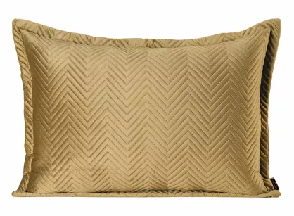 Poszewka welwetowa 50x70 Sofia miodowa pikowana w gęstą jodełkę