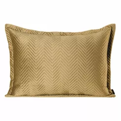 Poszewka welwetowa 50x70 Sofia miodowa pikowana w gęstą jodełkę