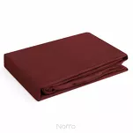 Prześcieradło z satyny bawełnianej z gumką NOVA 3 burgundowe 140x200 - 3