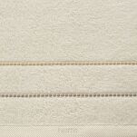 Ręcznik 30x50 SUZI kremowy z kontrastującą stebnowaną bordiurą w delikatne paseczki 500 g/m2 - 2