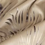 Zasłona na przelotkach 140x250 GLORIA 2 welwetowa beżowa z szampańskim nadrukiem liści - 3