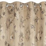 Zasłona na przelotkach 140x250 GLORIA 2 welwetowa beżowa z szampańskim nadrukiem liści - 4