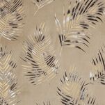 Zasłona na przelotkach 140x250 GLORIA 2 welwetowa beżowa z szampańskim nadrukiem liści - 2