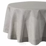 Obrus fi 150 STELLA 2 srebrny zdobiony kantą z wplecioną nicią srebrną - 6