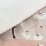 Pościel z makosatyny 220x200 FLORES biała pudrowy róż wzór roślinny z kolekcji Premium - 3