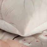 Pościel z makosatyny 220x200 FLORES biała pudrowy róż wzór roślinny z kolekcji Premium - 2