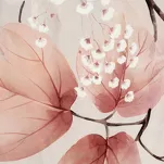 Pościel z makosatyny 220x200 FLORES biała pudrowy róż wzór roślinny z kolekcji Premium - 4