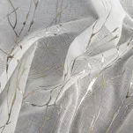 Firana na taśmie 140x270 MELIA biała z etaminy zdobiona gumowym złotym nadrukiem - 3