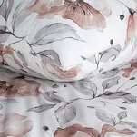 Pościel bawełniana 140x200 NICKY biała z nadrukiem w kolorze rudych kwiatów z kolekcji Classic - 3