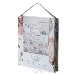 Pościel bawełniana 140x200 NICKY biała z nadrukiem w kolorze rudych kwiatów z kolekcji Classic - 6