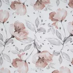 Pościel bawełniana 140x200 NICKY biała z nadrukiem w kolorze rudych kwiatów z kolekcji Classic - 2