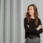 Zasłona na przelotkach 140x250 ROMA srebrna w stylu eko - 8