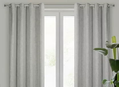 Zasłona gotowa na przelotkach 140x250 ROMA srebrna w stylu eko