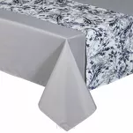 Obrus 140x300 z bieżnikiem 33x260 ANITA 3 jasny szary z kontrastowym wzorem botanicznym - 4