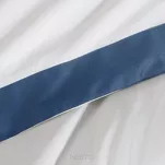 Pościel satyna bawełniana 160x200 LAURA biała zdobiona ozdobną granatową kantą z kolekcji Nova Style - 6