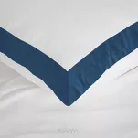 Pościel satyna bawełniana 160x200 LAURA biała zdobiona ozdobną granatową kantą z kolekcji Nova Style - 7