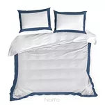 Pościel satyna bawełniana 160x200 LAURA biała zdobiona ozdobną granatową kantą z kolekcji Nova Style - 3