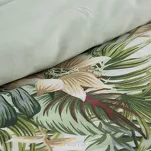 Pościel satynowa 220x200 SPRING 30 biała z wzorem zielonych liści z kolekcji Classic - 6