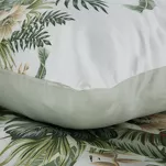 Pościel satynowa 220x200 SPRING 30 biała z wzorem zielonych liści z kolekcji Classic - 7