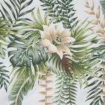 Pościel satynowa 220x200 SPRING 30 biała z wzorem zielonych liści z kolekcji Classic - 5