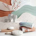 Koc 150x200 CHLOE pomarańczowy z wzorem wyrazistych kwiatów z kolekcji Premium - 6