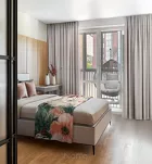 Koc 150x200 CHLOE pomarańczowy z wzorem wyrazistych kwiatów z kolekcji Premium - 7