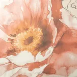 Koc 150x200 CHLOE pomarańczowy z wzorem wyrazistych kwiatów z kolekcji Premium - 4