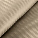 Pościel satynowa 140x200 VERA jednokolorowa gładka beżowa w prążki - 4