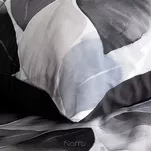 Pościel satynowa 140x200 SPRING 75 biała grafitowa z wzorem roślinnym z kolekcji Classic - 6