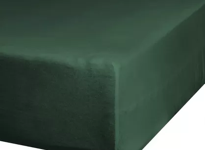 Prześcieradło z bawełny jersey z gumką ciemna zieleń 220x200 Design 91